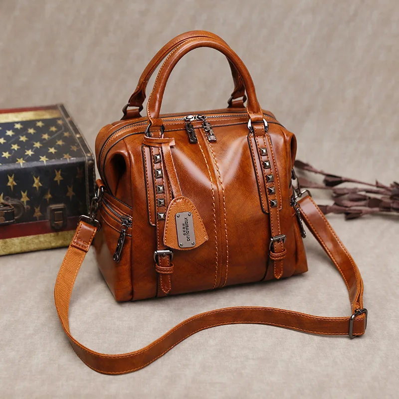 Goede Kajie Mode Boston Echt Lederen Luxe Handtassen Vrouwen Messenger Bags Designer Schoudertas Vrouwelijke Tote Bolsos Mujer