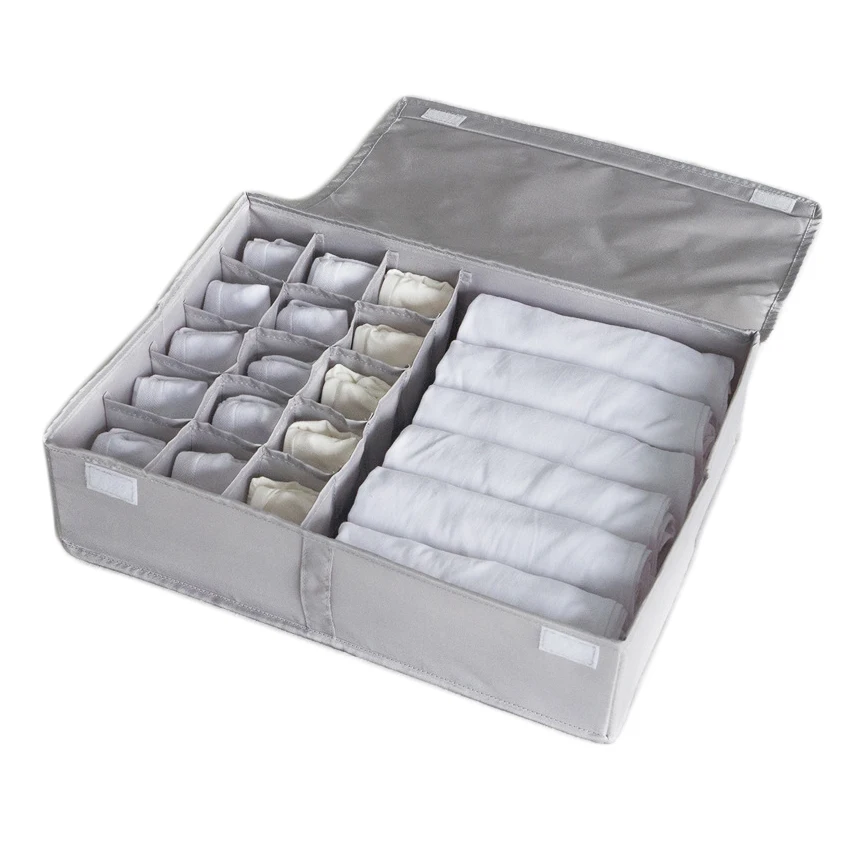 

Foldable Oxford Cloth Underwear Bra Storage Box 16 Grids Washable Socks Household Storage Wardrobe Closet Drawer Organizer