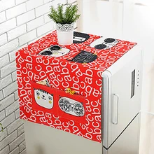 Милый мультфильм пыльный холодильник доказательство крышка многоцелевой стиральная машина верхняя крышка с сумкой для хранения для холодильника, стиральной машины