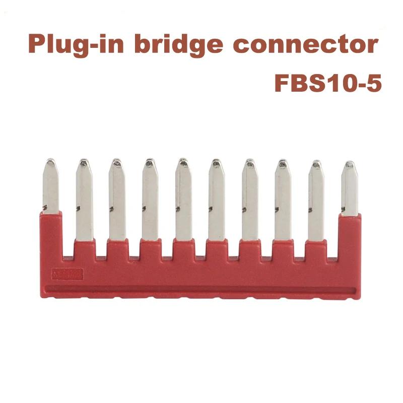 

10/15/50pcs FBS10-5 Spring Terminal central connector ST-2.5 din rail terminals block Plug-in bridge short connection strip