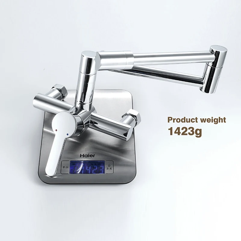 Fold Kitchen Sink Faucets Brass Wall Mounted Chrome Kitchen Faucet Hot and Cold Water Faucets Mixer Tap Folding Modern Fold Kitchen Sink Faucets Brass Wall Mounted Chrome Kitchen Faucet Hot and Cold Water Faucets Mixer Tap Folding Modern