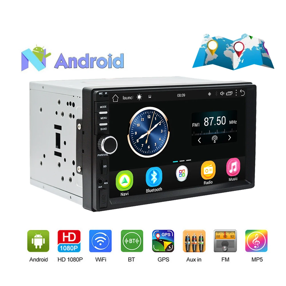 AMprime Android 6.0 Car Radio Stereo GPS Navigation Bluetooth 2 Din Touch Screen Car Audio Player Autoradio USB SD FM Player AMprime Android 6.0 Car Radio Stereo GPS Navigation Bluetooth 2 Din Touch Screen Car Audio Player Autoradio USB SD FM Player