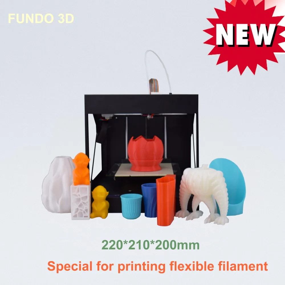 2016 newest factory supply 220*210*200mm printing size fully assembled high resolution professional Fundo desktop 3D printer