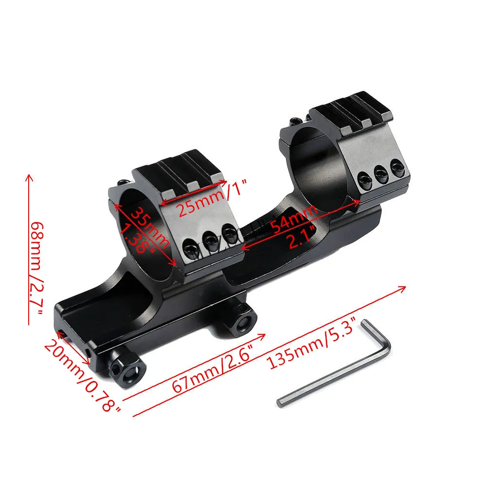 

Tactical Cantilever Heavy Duty Scope Mount 35mm Dual Ring Forward Reach 20mm Weaver Picatinny Rail Pistol Airsoft Gun