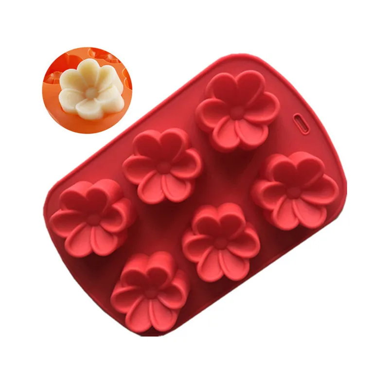 

SEAAN 6 Holes Plumeria Rubra Flower Shape Silicone Mold Cake Mould Chocolate Mold Baking Tool Cake Decorating Tools