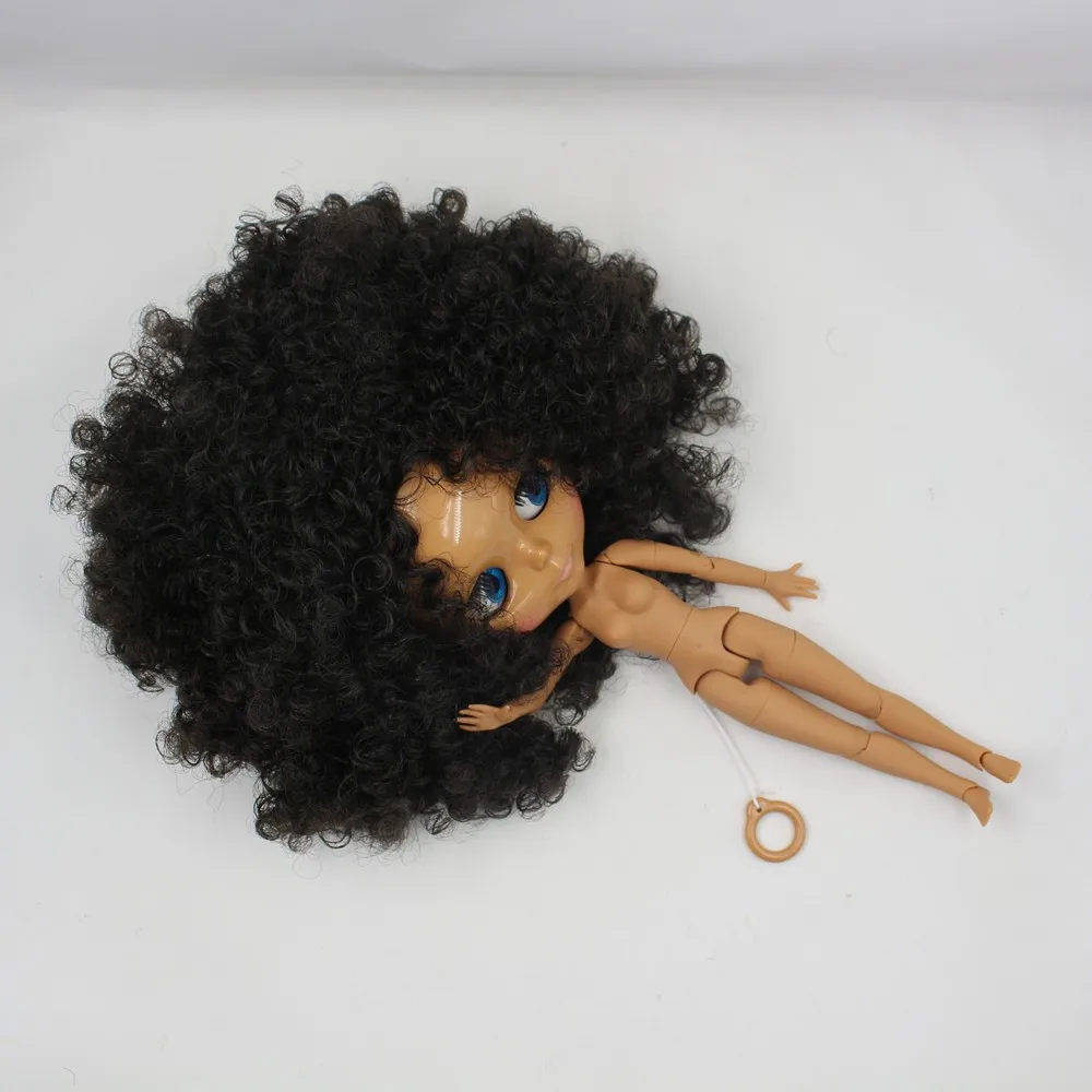 Neo Blythe Doll with Black Hair, Dark Skin, Shiny Cute Face & Custom Jointed Body 6