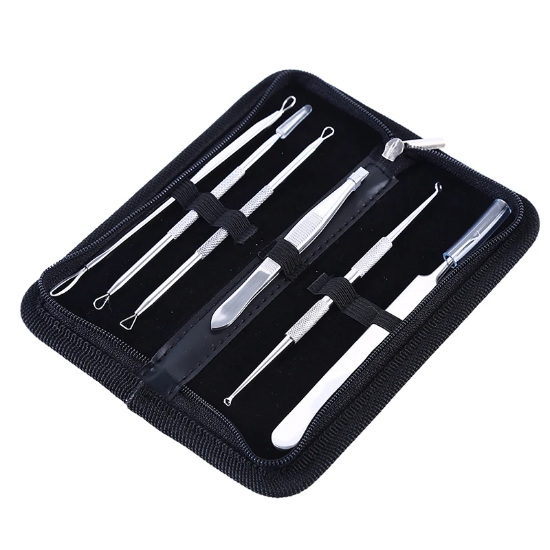 6PCS Blackhead Remover Kit Stainless Steel Pimple Popper Spot Extractor Tool Acne Set | Красота и здоровье