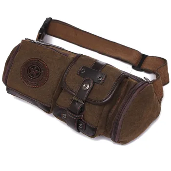 

New Men Canvas Casual Travel Riding Motorcycle Hip Bum Belt Sling Chest Pack Waist Bag