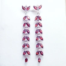 Падение Гранат Серьги натуральной гранат серебро 925 Изящные красные камни Jewelry 0.1ct* 30 шт. камни