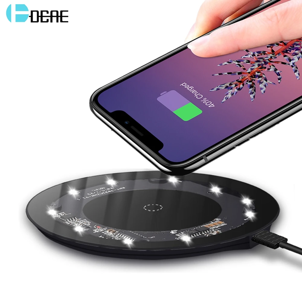 DCAE Qi Wireless Charger For iPhone X 8 XS Max XR Transparent Wireless