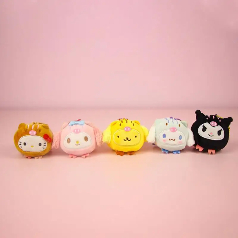 

1Pc new cute Sanrio Series My Melody Pudding Cinnamoroll Dog Hello Kitty Soft Stuffed Plush Doll Toy Small Pendant for Kids Gift