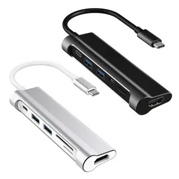 

5Gbps HUB USB3.1 Type-C to HDMI for SD/TF Card Reader Type-C Charging Port USB 3.0 HUB Adapter for MacBook Pro HUAWEI