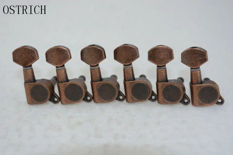 Ostrlch Vintage Style Bronze Guitar Tuning Pegs Tuners Machine Head 6R