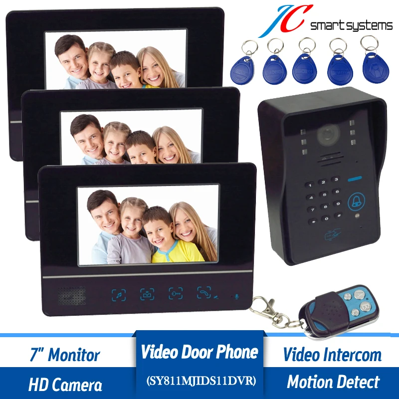 7 inch Color LCD Display Video font b Door b font Phone Enter Intercom Doorbell Card