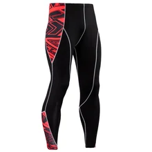 New Fashion Mens Compression Pants 3D Print Quick Dry Skinny Leggings Tights Fitness MMA Pants Stitching Tousers