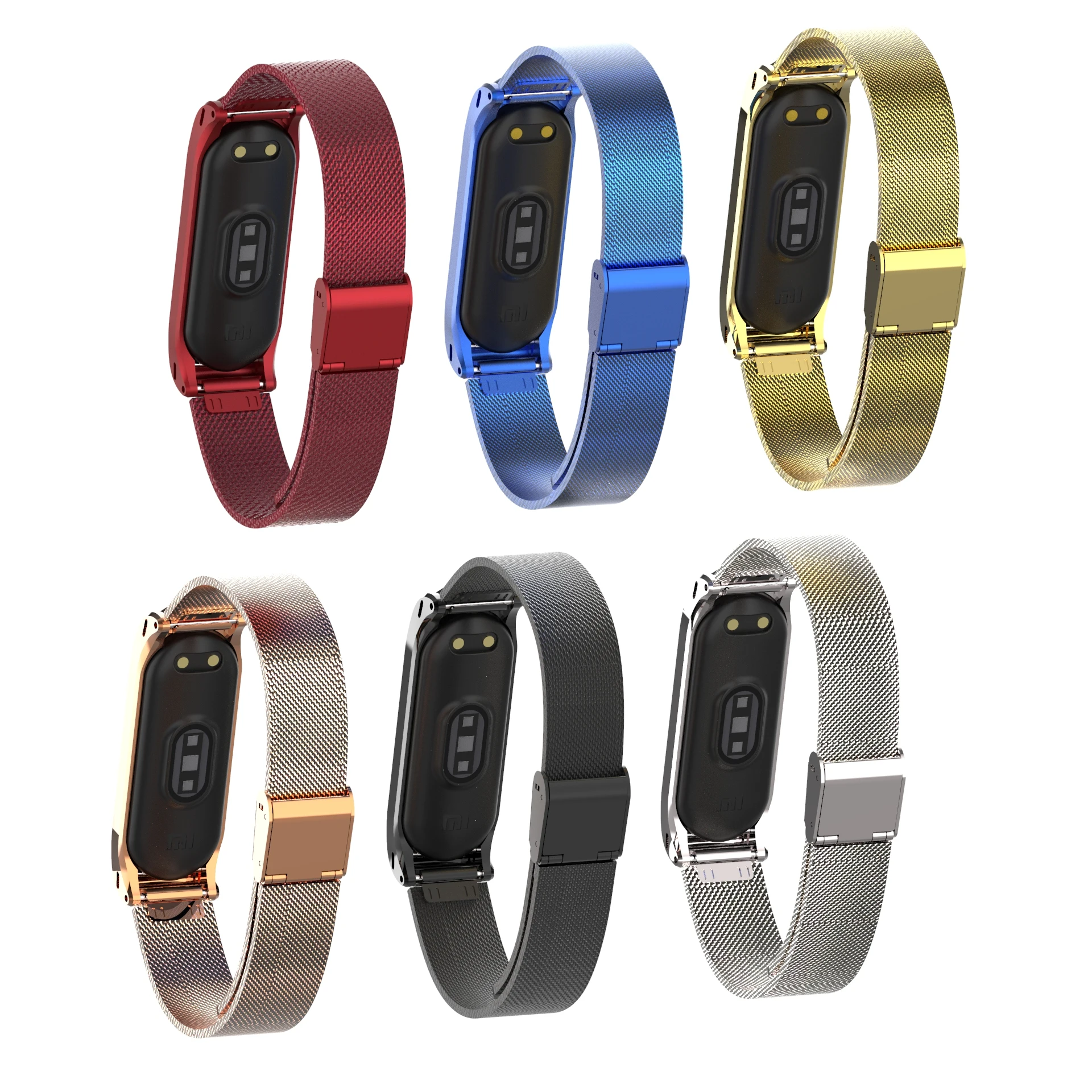 Металлический ремешок браслет для Xiaomi Mi Band 3 4 безвинтовой из нержавеющей стали 34