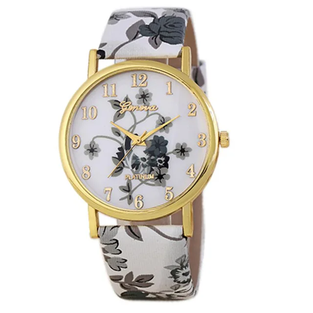New Fashion Leather Women Watches 2017 Luxury Top Brand Floral Pattern Casual Qu New Fashion Leather Women Watches 2017 Luxury Top Brand Floral Pattern Casual Qu