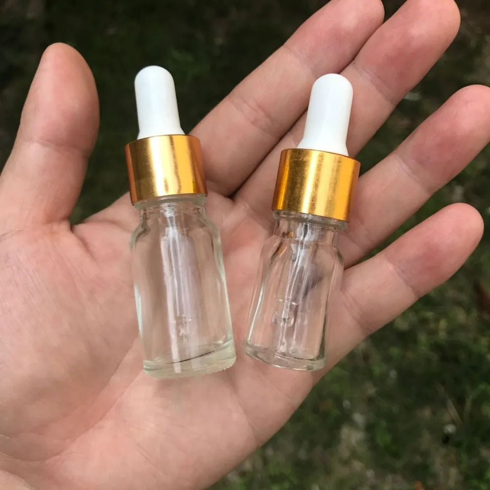 5ML 10ML Transparent Clear Mini Glass Dropper Bottle Esssentail Oil Vials e liquid Wholesale Pipette Bottles Jar