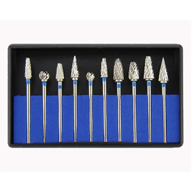10 X Steel Tungsten Carbide Burs Dental Lab Polishing Drill Wheelhead