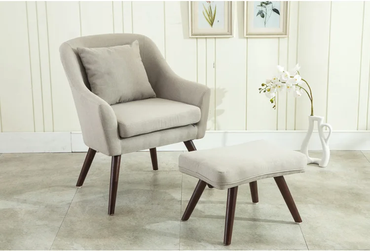 Mid Century современный дизайн кресло подножка мебель для гостиной деревянные ножки Bedoorm кресло-акцент с табурет Османской