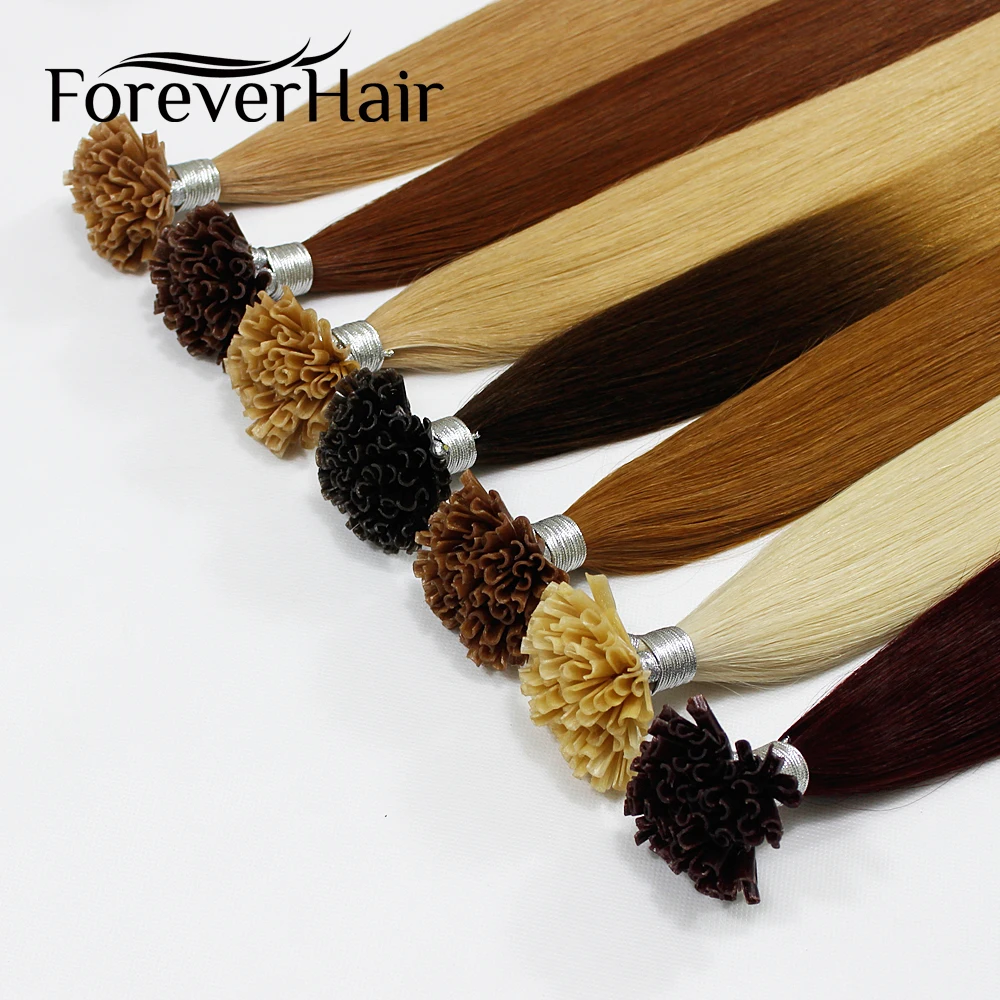 

FOREVER HAIR 0.8g/s 16" 18" 20" Remy Pre Bonded Keratin Hair Extension European Hair On the Keratin Capsule Fusion Hair 50s/pac