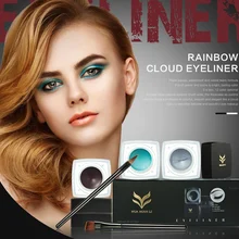 3 шт./комплект подводка-гель для глаз водонепроницаемый легко носить быстро/быстро сухой долговечный крем для подводки глаз+ 2 шт. Huamianli кисти для макияжа глаз