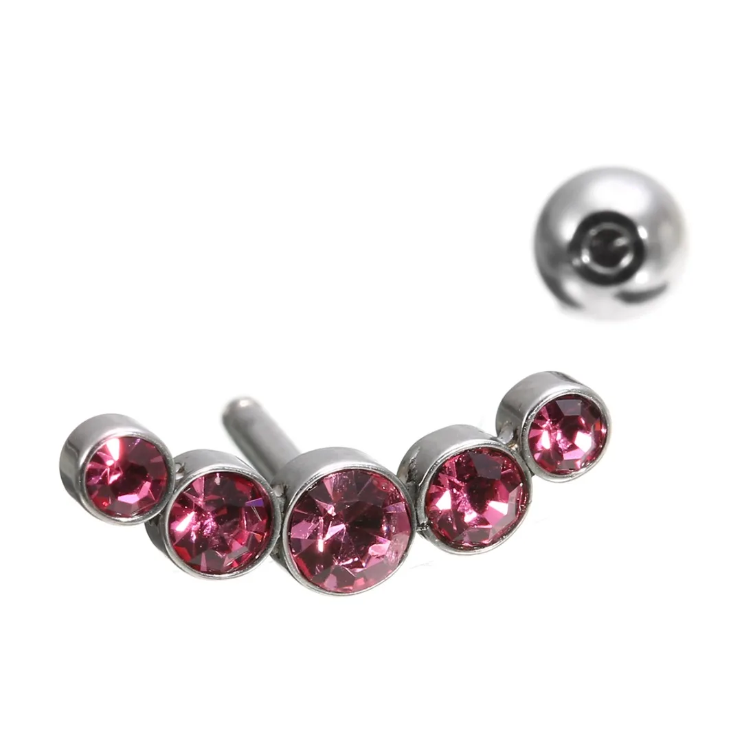 1PC Surgical Steel CZ Crystal Tragus Barbell Stud Cartilage Helix Upper Ear Stud Earring Women Body Piercing Jewelry Shellhard