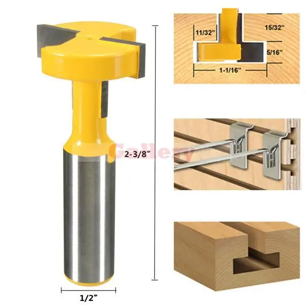 2 Pcs Lot Straight T Slot Router Bit 1/2 Inch Shank Carbide Wood