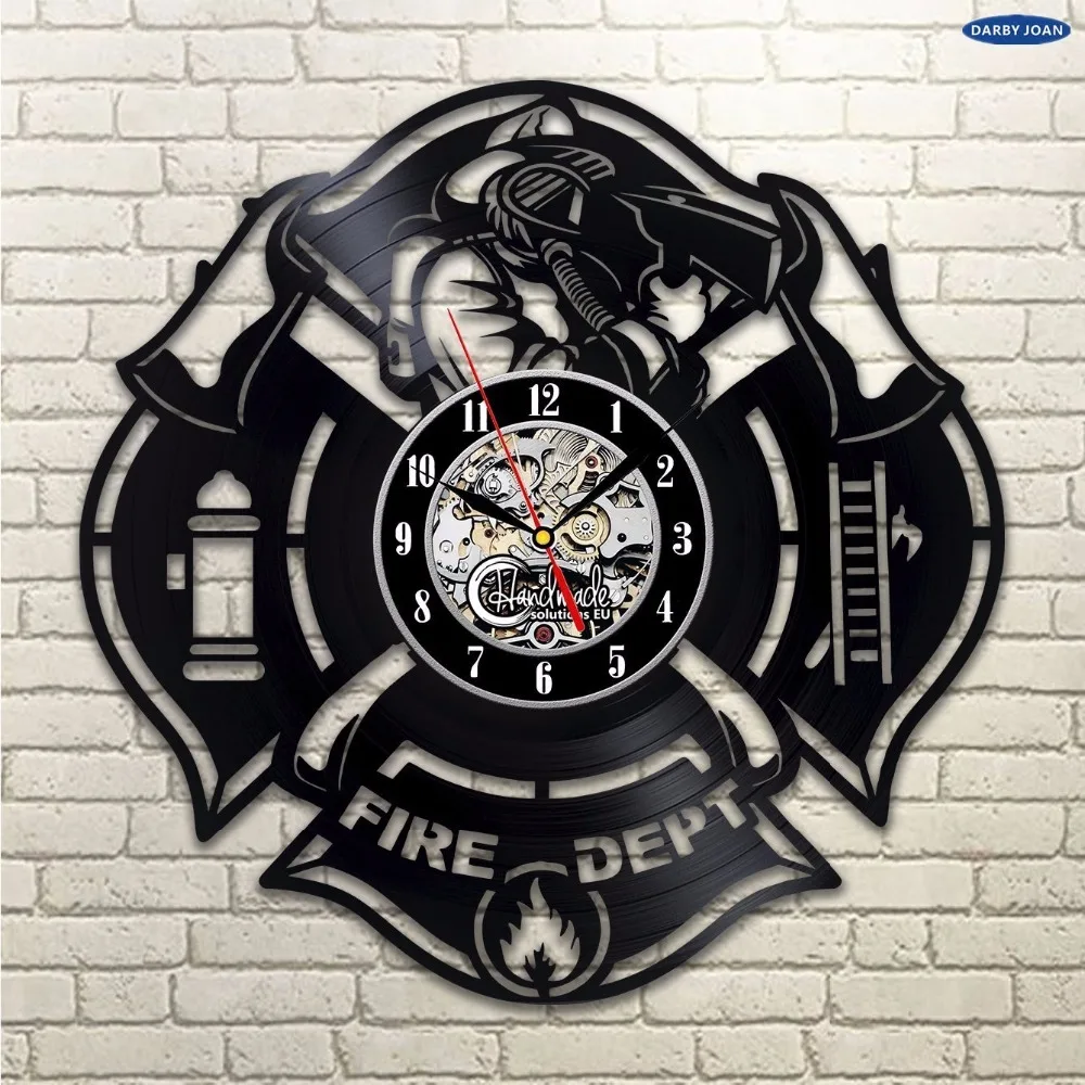 

Fire Department Wall Clock Patch Badge Design Stickers Proffessional Decor Merchandise Life Fire Servise Profession Home Artwork