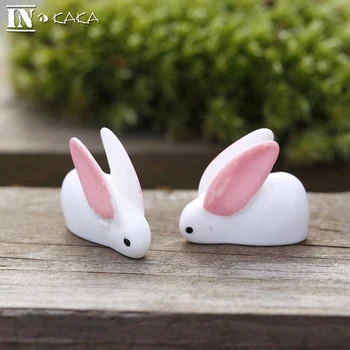 

Home micro garden Decoration desktop cute Long ears Rabbits animals model Action Figures Toy DIY aquarium accessories props