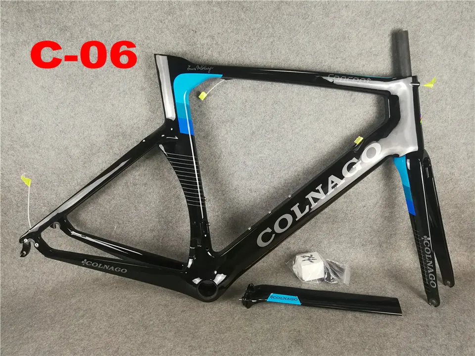 Top BOB Colnago Concept Frame + BOB Colnago handlebar Black carbon road frameset BB386 17