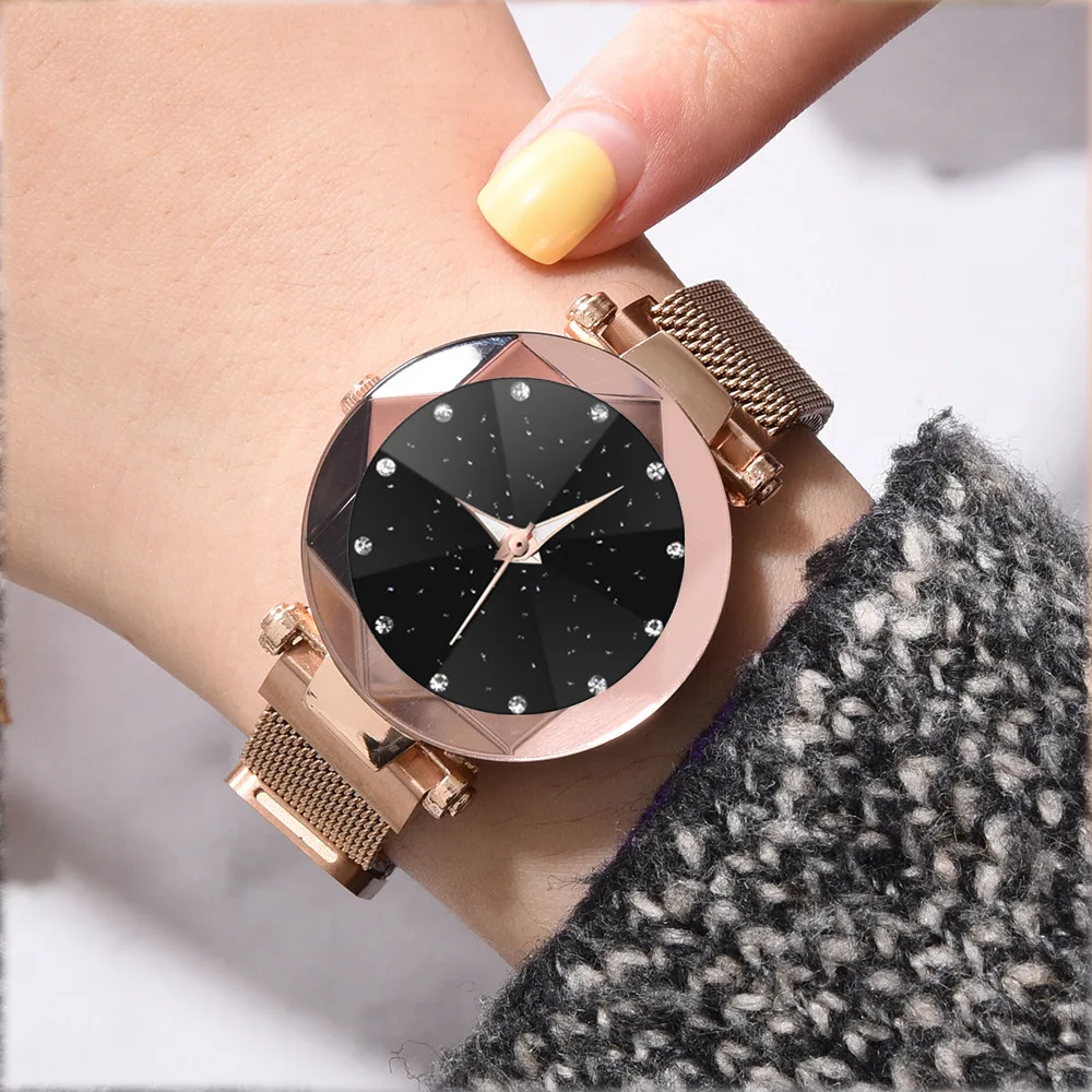 

Hot Sale Luxury Diamond Surface Watch Women Fashion Ladies Starry Sky Magnetic Clock Female Wristwatch relogio feminino damski