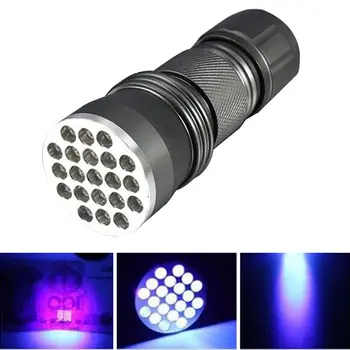 

1Pc Portable Flash Lights UV Ultra Violet 21 LED Flashlight Mini Blacklight Aluminum Torch Light Lamp VEM47 P0.11