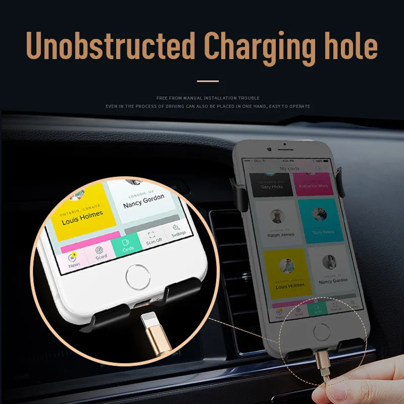 Car Air Outlet Gravity Mobile Phone Holder Bracket Car Creative Gravity Induction Bracket Phone Holder Interior Car Accesories