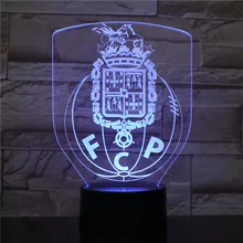 Futebol Clube do Porto LED Night Light 3D Illusion FC Porto Soccer Dragoes Logo FCP night lamp table bedside Children Kids
