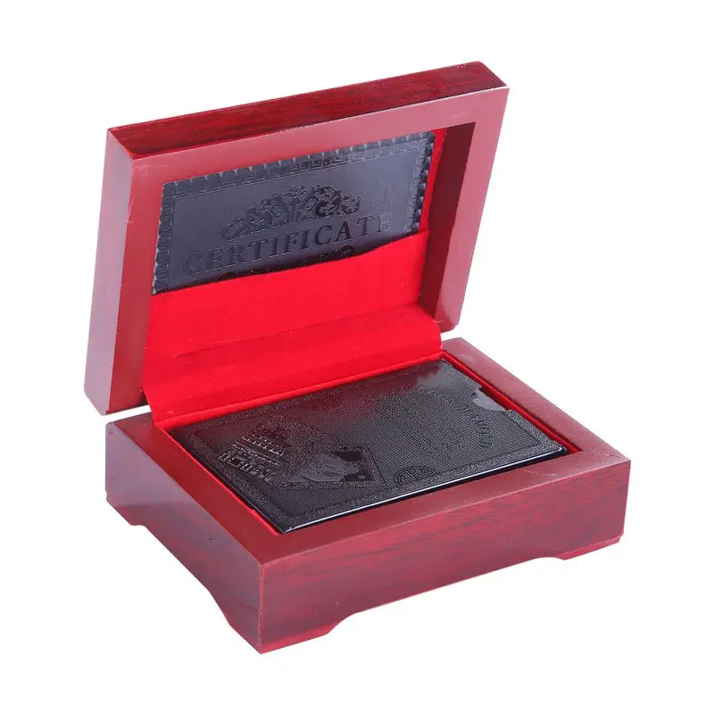 Подарочная деревянная коробка упаковка Черное золото игральные карты водонепроницаемые пластиковые покерные карты прочные креативные ПВХ карты игровые карты игральная коробка - Цвет: wooden box black-07