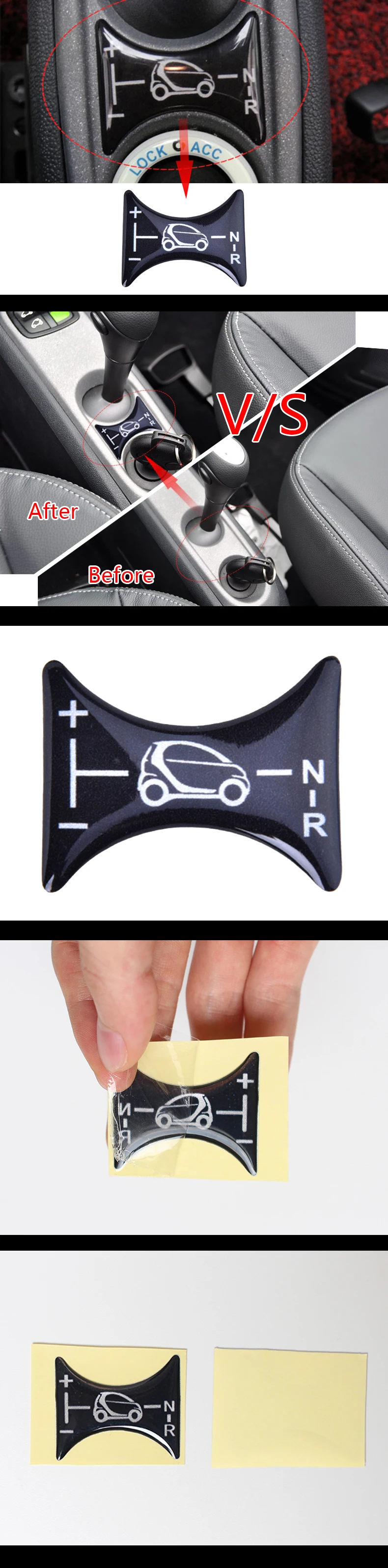 3D гелевая Автомобильная наклейка для BRABUS панель для рычага переключения передач декоративная наклейка эмблема значок Накладка для smart 451 fortwo украшение автомобиля