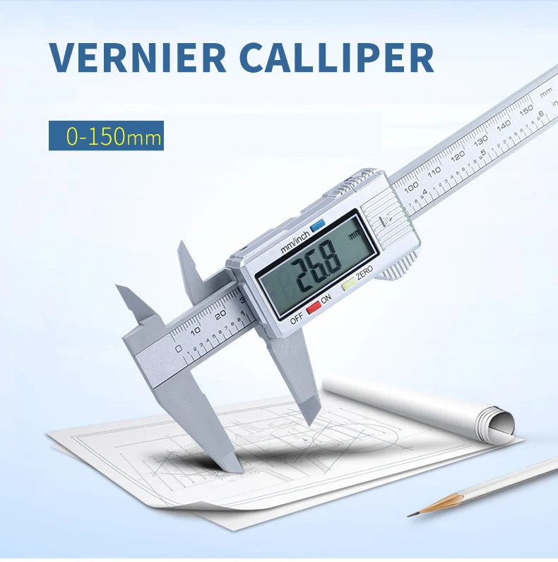 XEAST 6-дюймовый датчик 150 мм углеродного волокна электронный цифровой Верньер Штангенциркуль Микрометр измерительный инструмент цифровой Линейка