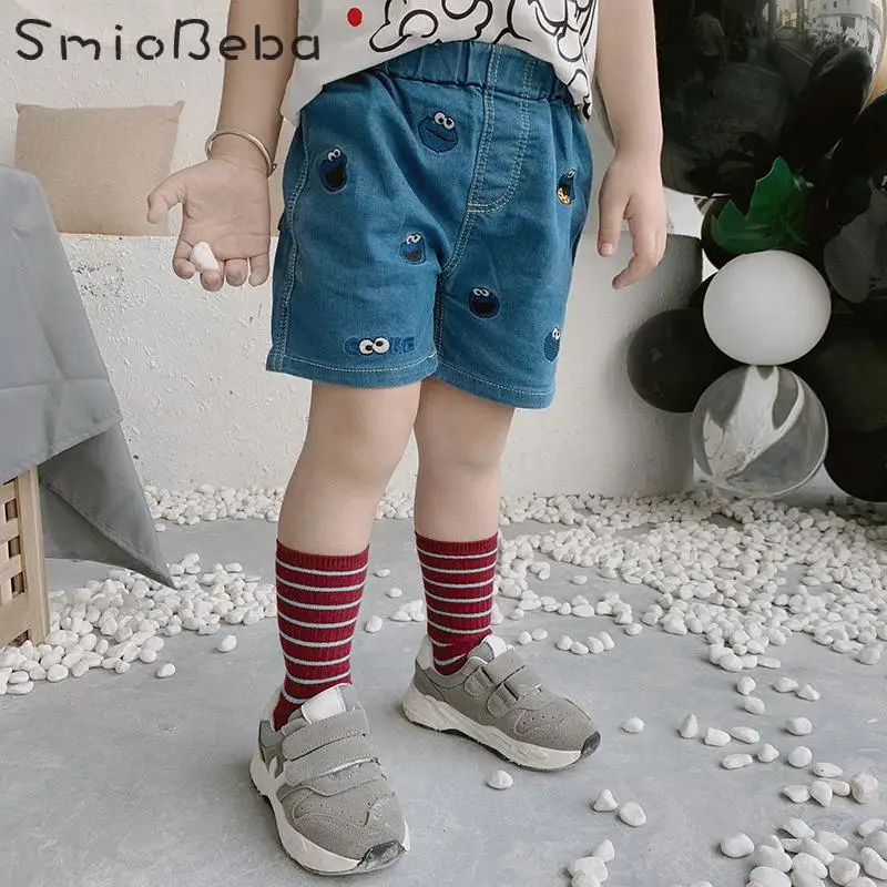 

Kids' Jeans For Boys And Girls School Pants Clothes Sesame Street Jeans Unisex Summer Shorts Ripped Jeans For Kid Boys Clothes