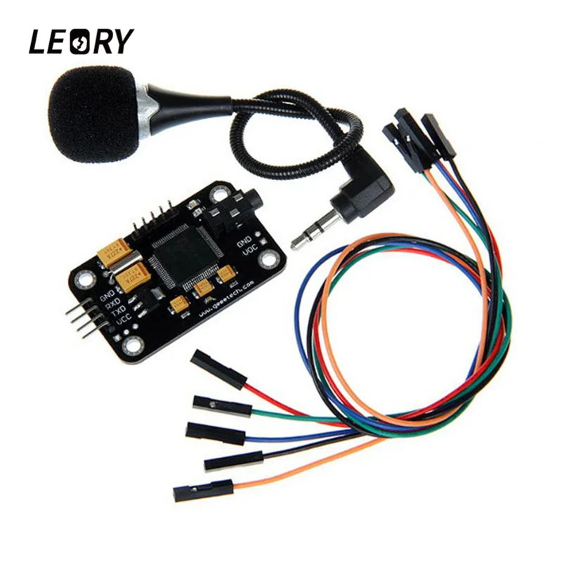 

LEORY Voice Recognition Module With Microphone Dupont Jumper Wire Speech Recognition Voice Control Board For Arduino Compatible