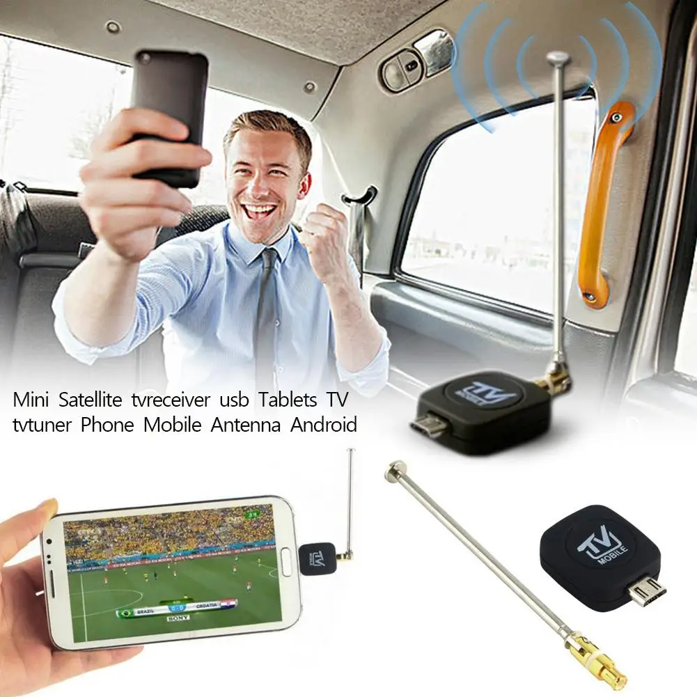 

High Quality HDTV Mini DVB-T Satellite TV Receiver Tuner Mini Black Antenna For Android Tablet Smartphone