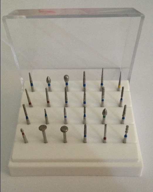 

High Speed Burs 24Pcs Dental Diamond Burs Drill + plastic holder