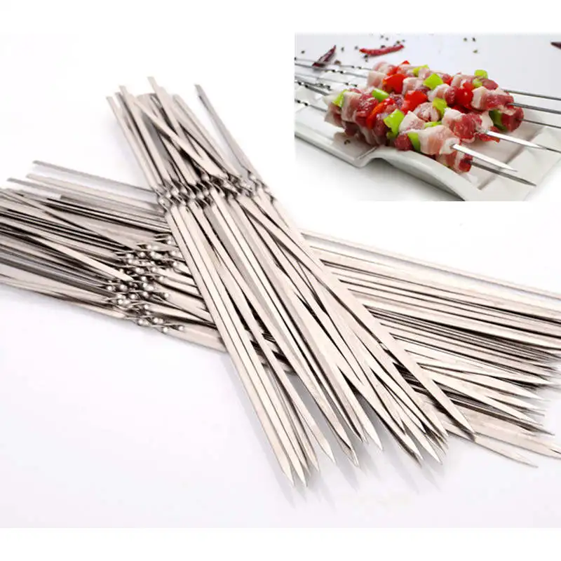 5 PCs /Set 35 cm Food Grade Stainless Steel Barbecue Skewers BBQ