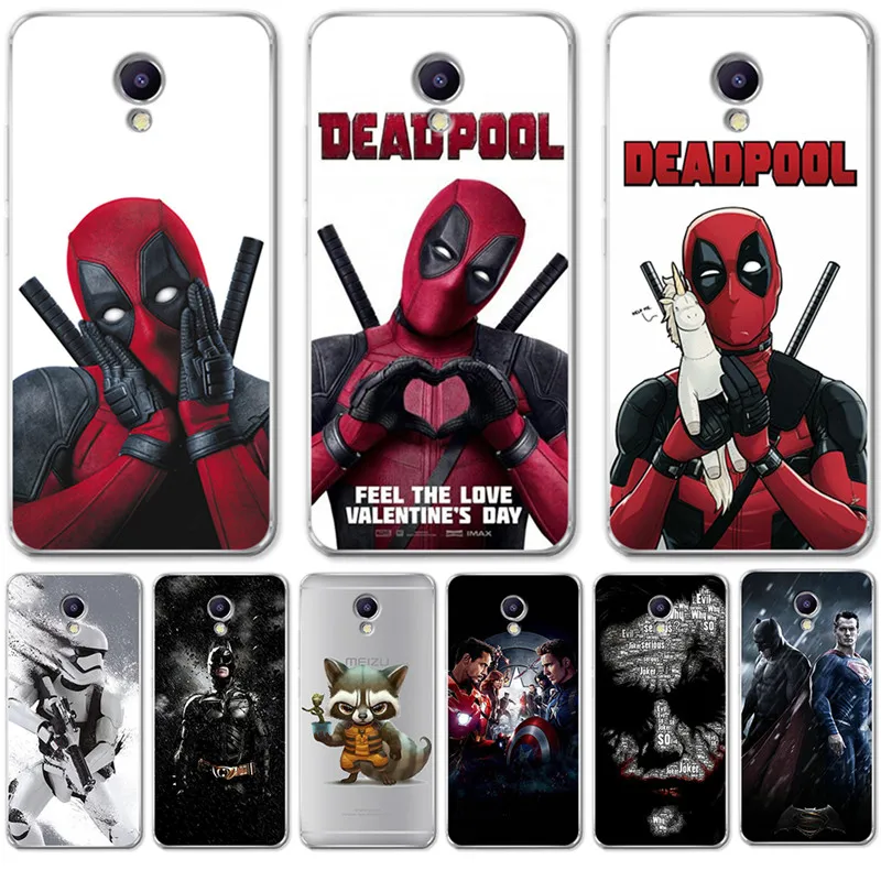 

Luxury Marvel Avengers Deadpool Joker For Meizu M3S M5 M5S M5C M6 M3 M5 M6 Note U10 U20 Case Cover Silicone Coque Capinha Etui