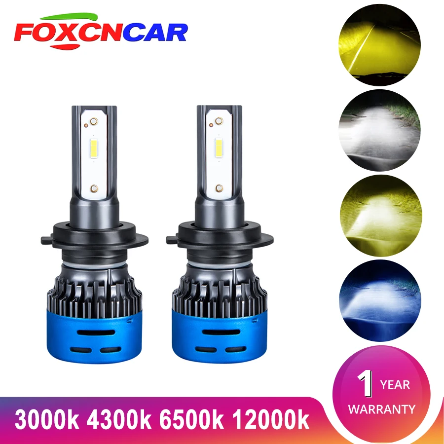 

H4 H7 LED Headlight Bulb 9005 9006 HB3 HB4 12V 24V H11 H1 Led H7 H4 Auto Headlamp Car Headlights Bulbs Led Light Lamp Four Color