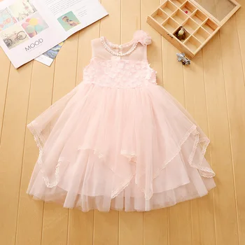 

Wholesale New 2019 Girl Lace Flower Princess Dress Summer Girls Kids Party Birthday TUTU Dresses Children Vestidos 5pcs lot