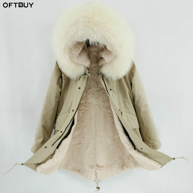 

2019 New Winter Jacket Women Real Fur Coat Long Parka Natural Raccoon Fur Collar Thick Warm Streetwear Luxury Outerwear Parkas