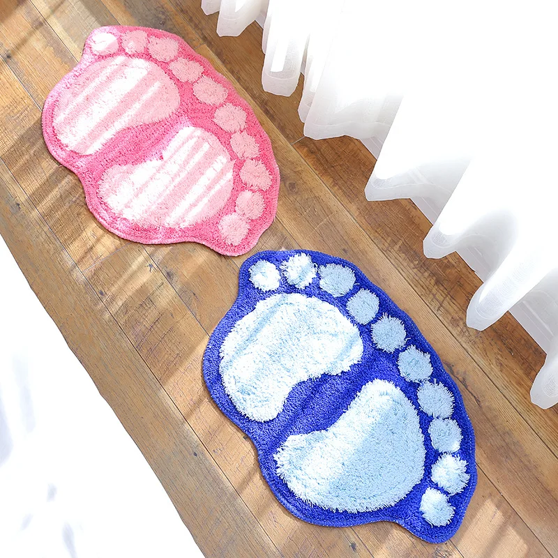 1Pcs New Cute 60X40cm Bath Mats Door Mat Big Feet Mats Pad Absorbent Non slip Bath Mats Bathroom