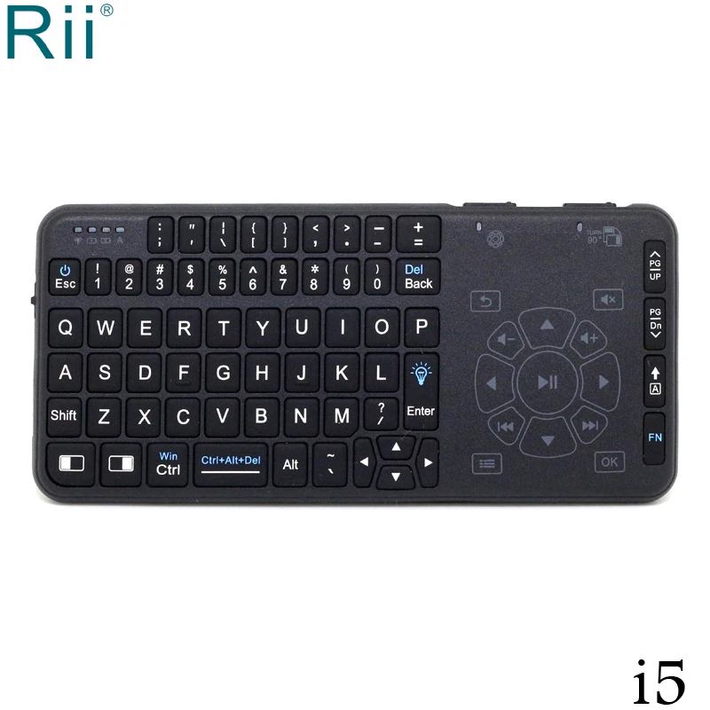 Rii i5 с подсветкой 2,4G мини беспроводная клавиатура Fly mouse с многофункциональной сенсорной панелью для Android tv Box, мини-ПК, ноутбука