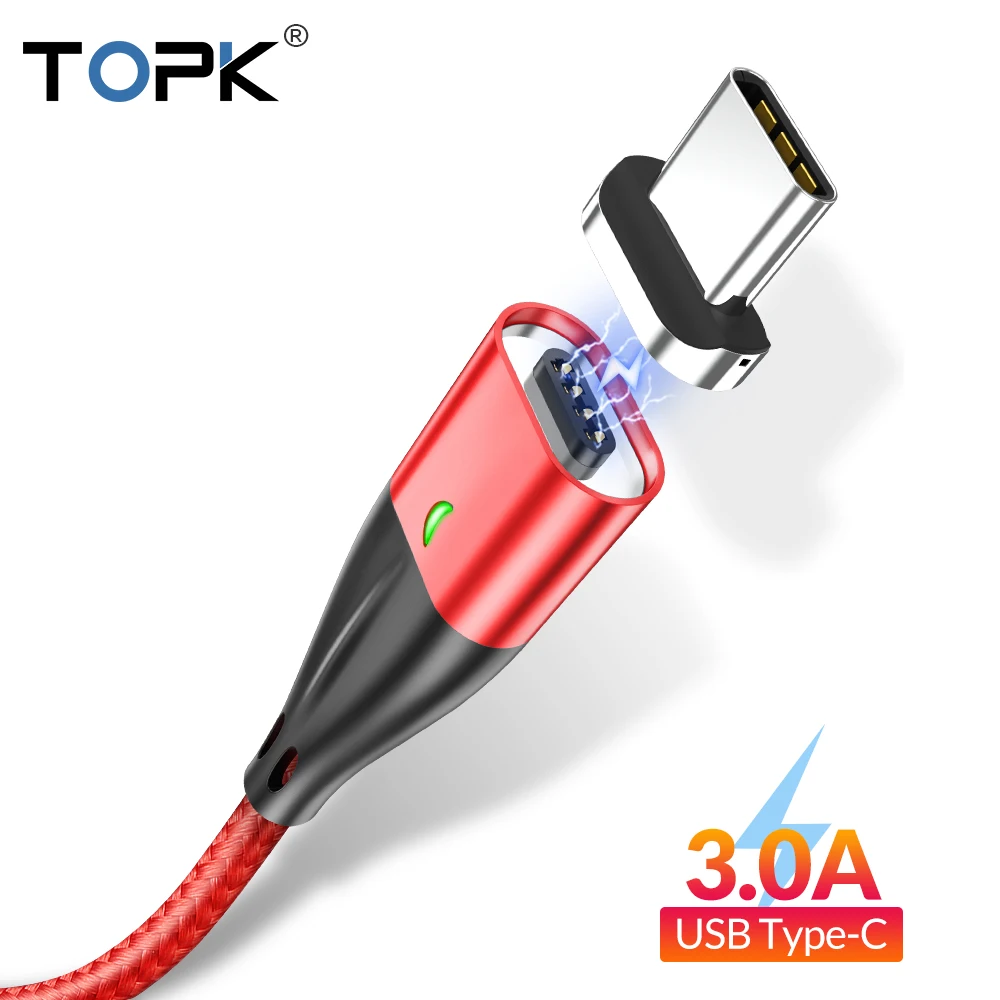 

TOPK 3A USB Type C Magnetic Cable for Xiaomi Redmi Note 7 Fast Charging Data Cable for Samsung Galaxy S9 S8 Note 9 Type-C Cable